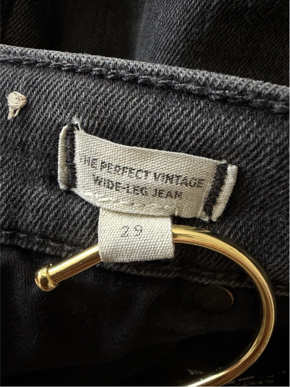 Madewell The Perfect Vintage Wide-Leg Jean in Black Wash NM234 Size 29 - Picture 12 of 14